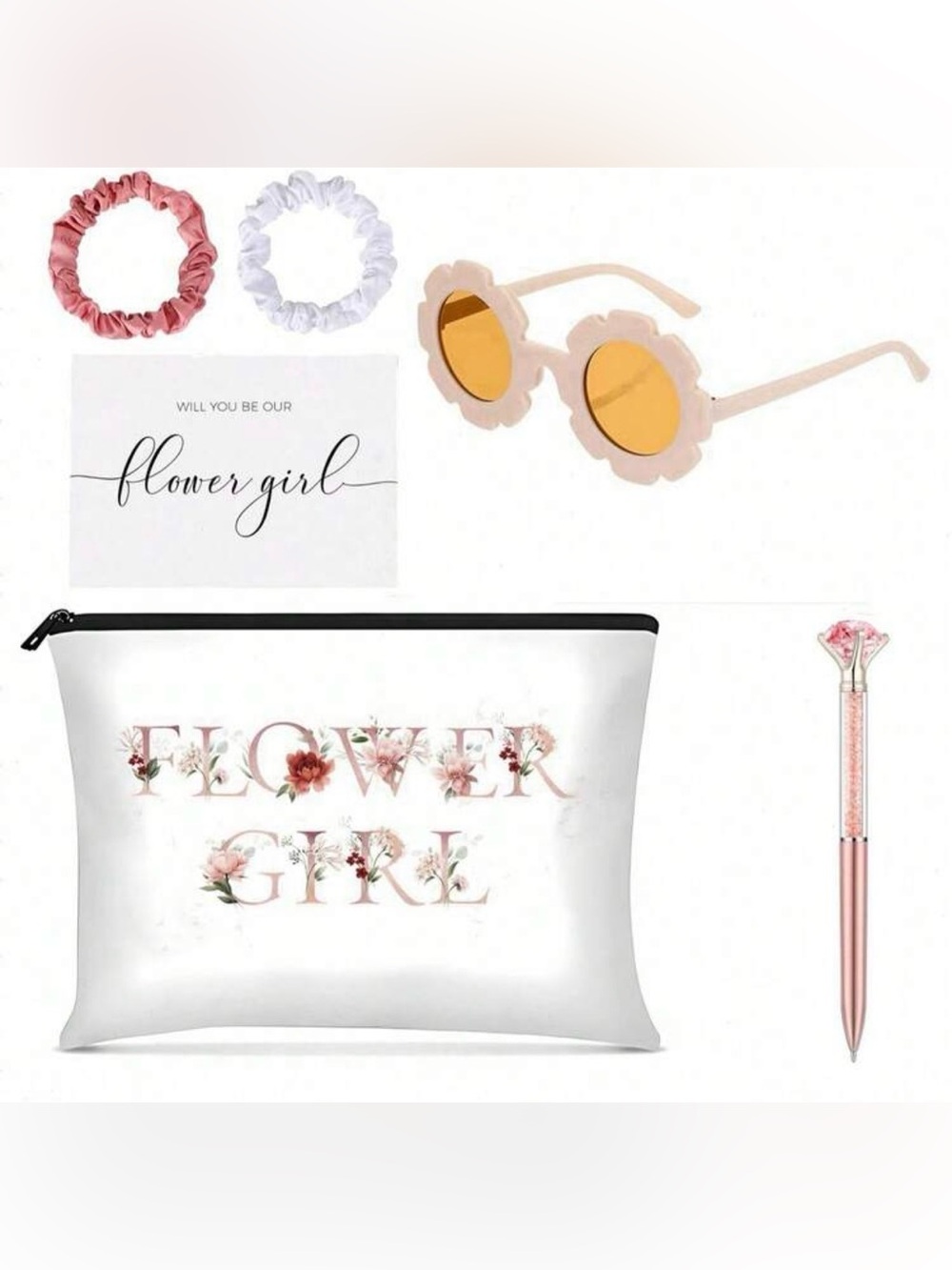 Flower Girl Sunglasses and Gift Set - Pink & Gold (3)